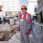 Arbeit an der Baustelle, allen voran die Schweißarbeiten, forderte von den Mitarbeitern von Kremsmüller großes Know-how. Mitarbeiter-von-Kremsmueller Fernwärme Wels