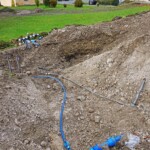 Hausanschlüsse an der Transportleitung. Trinkwasserversorgung Ebenau