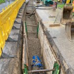 Das Rohr wurde ordnungsgemäß gebettet, sodass die Oberfläche nicht beschädigt werden kann. Wasserverband Grazerfeld Südost